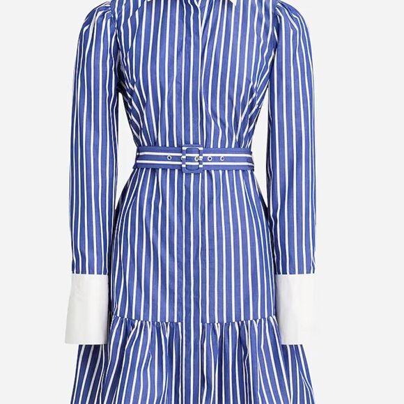 NWT J.Crew Tiered shirt-dress in cotton poplin - Picture 6 of 7